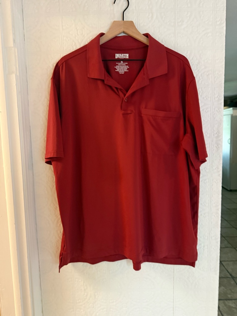 Duluth Trading Co Red Short Sleeve  with Chest Pocket